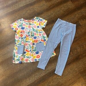 Mini Boden Floral and Striped Set 7-8